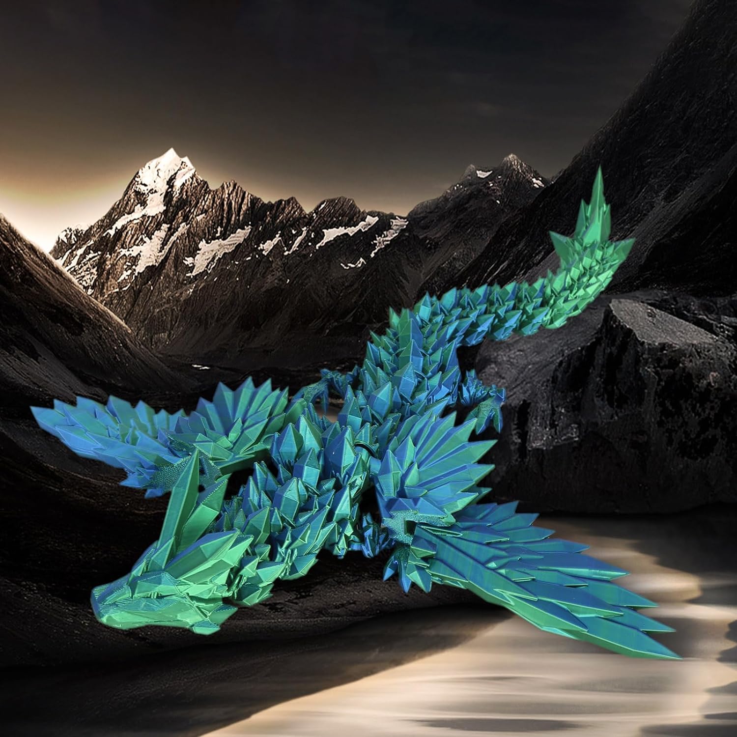 Mythical Pieces Wyvern (Crystal Wings) - Mythical Pieces Laser Green / Mini