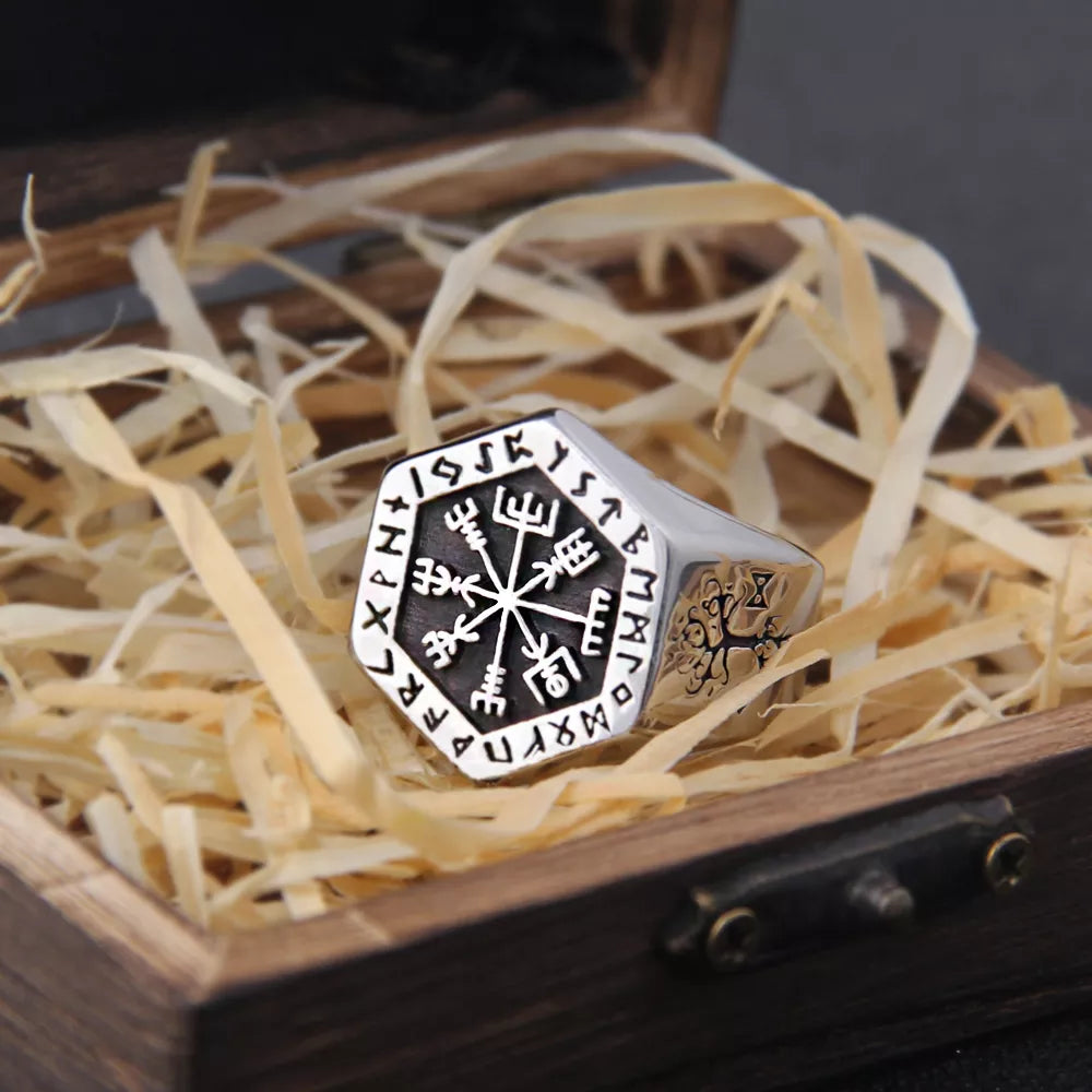 Vegvisir Compass Runic Rings - Mythical Pieces 11