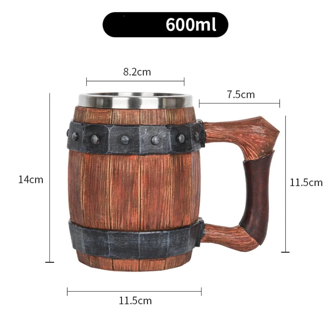 Viking Wooden Barrel Tankard Mug - Mythical Pieces