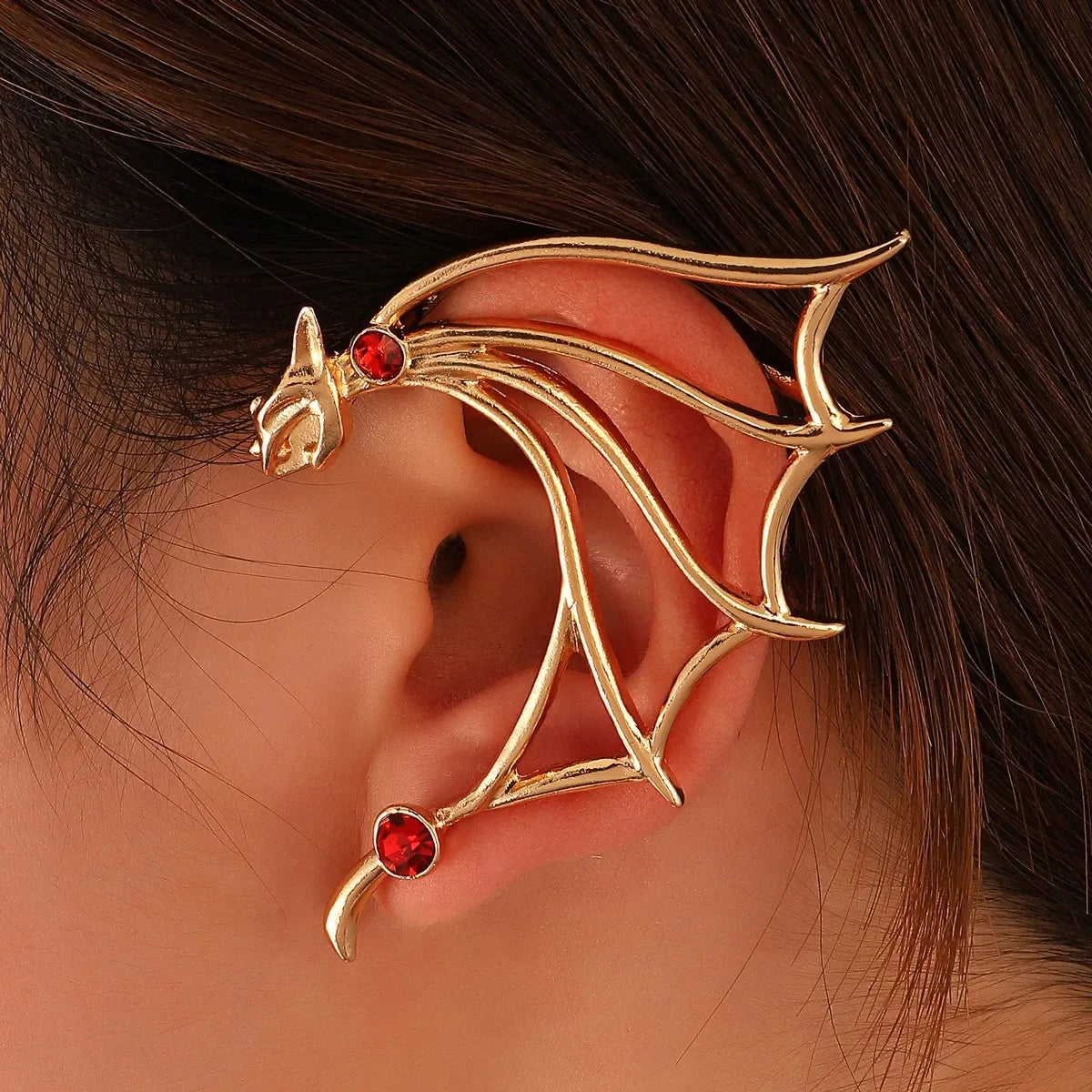 Mythical Retro Dragon Earrings - Mythical Pieces 10 left ear