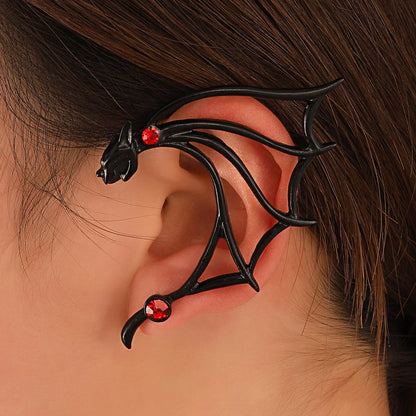 Mythical Retro Dragon Earrings - Mythical Pieces 09 left ear