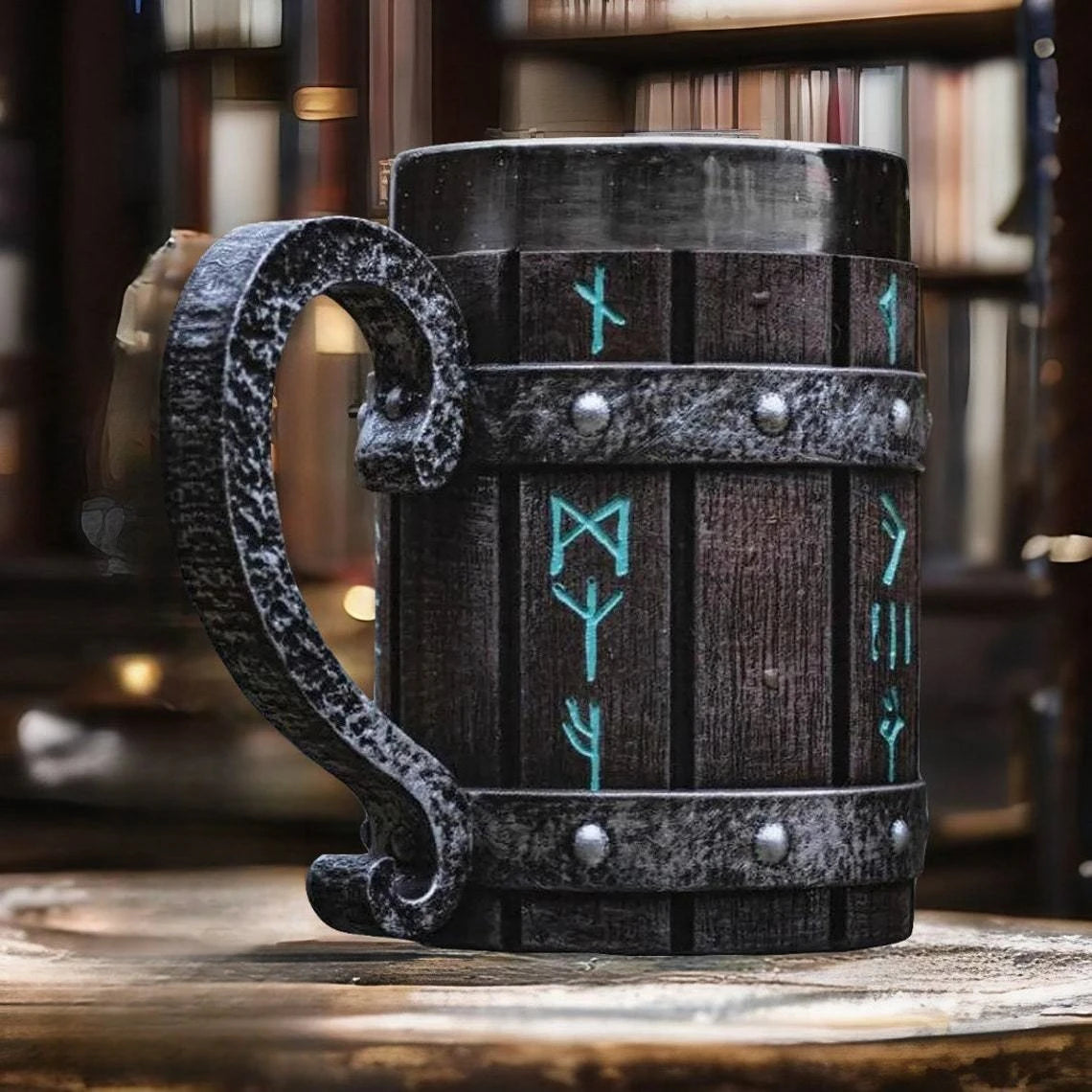 Nordic Rune Barrel Tankard Mug - Mythical Pieces