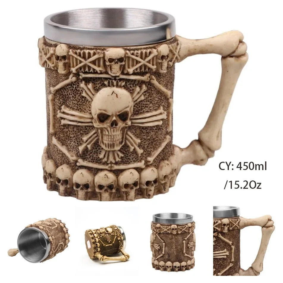 Viking Skull Tankard Mug - Mythical Pieces Pirate / 450ml / CHINA