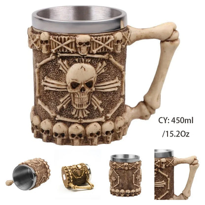 Viking Skull Tankard Mug - Mythical Pieces Pirate / 450ml / CHINA
