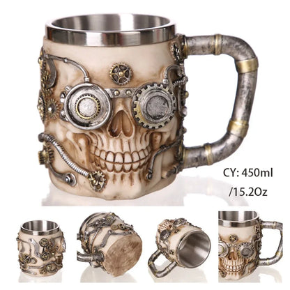 Viking Skull Tankard Mug - Mythical Pieces Robot / 450ml / CHINA