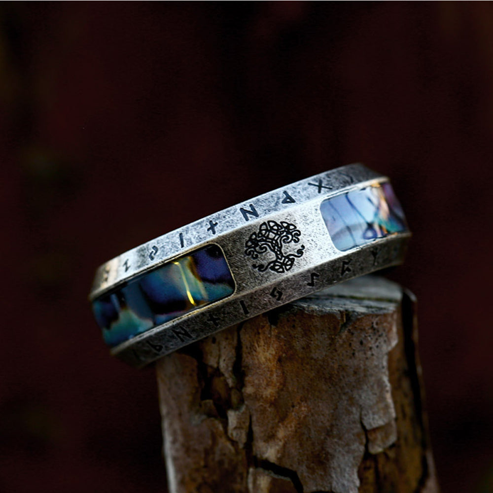 Tree of Life Abalone Shell Ring - Mythical Pieces