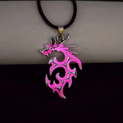 Luminous Dragon Pendant Necklace - Mythical Pieces Purple