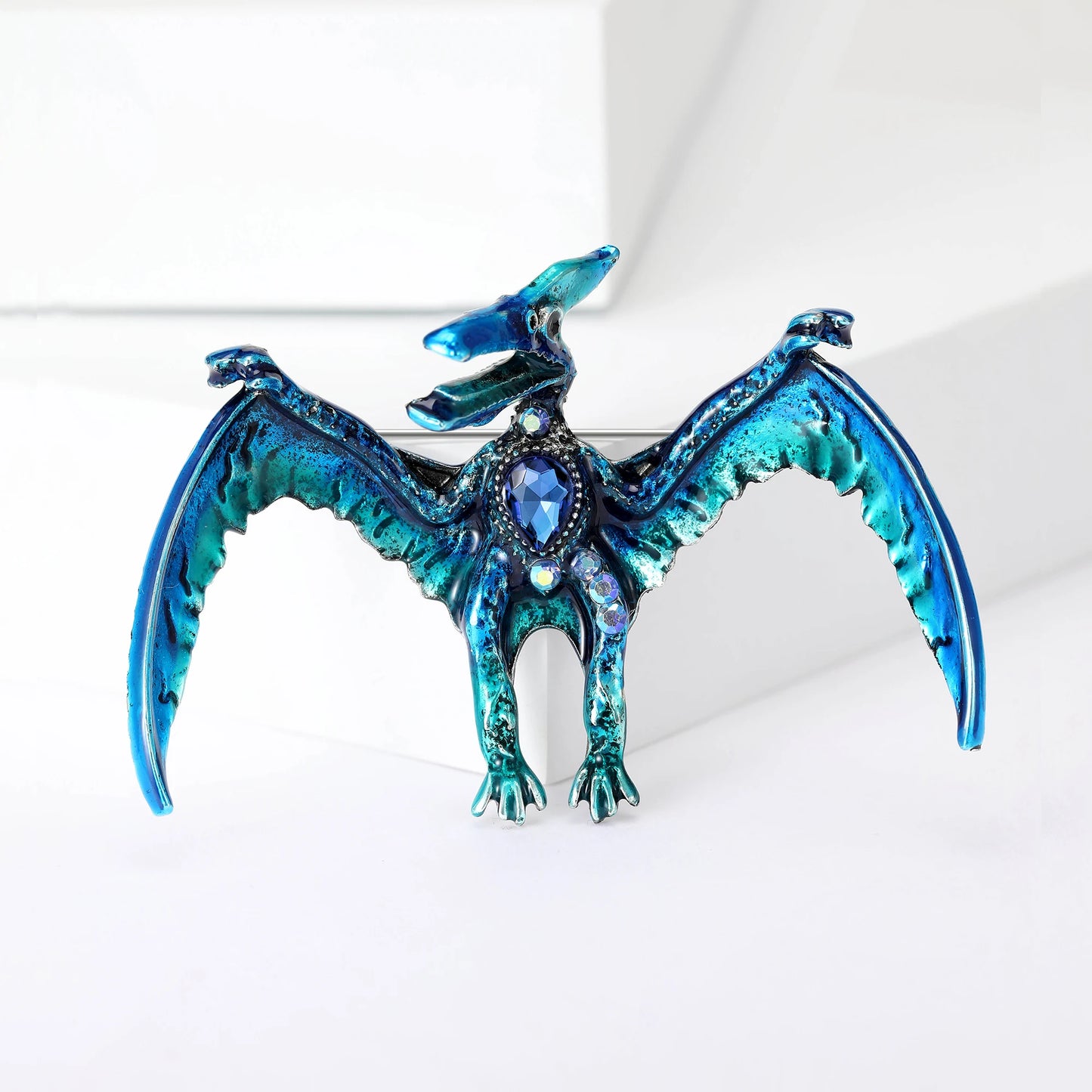 Enamel Dragon Brooches - Mythical Pieces Blue Dragon