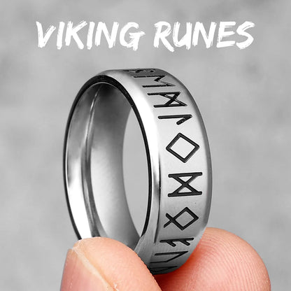 Gold &Silver Edition - Viking Runes Celtic Knot Rings - Mythical Pieces 11 / R1002-Silver