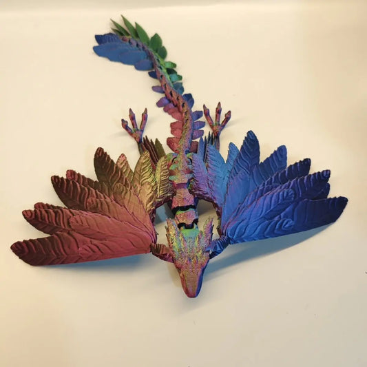 Mythical Dragon Feathers Winged - Mythical Pieces Laser Red Blue
