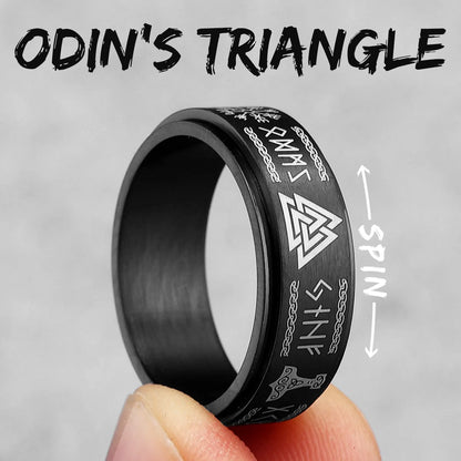 Black Edition - Viking Runes Celtic Knot Rings - Mythical Pieces 11 / R1010-Black
