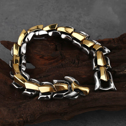 Power of the World Serpent Bracelet - Mythical Pieces Silver Gold / 19cm