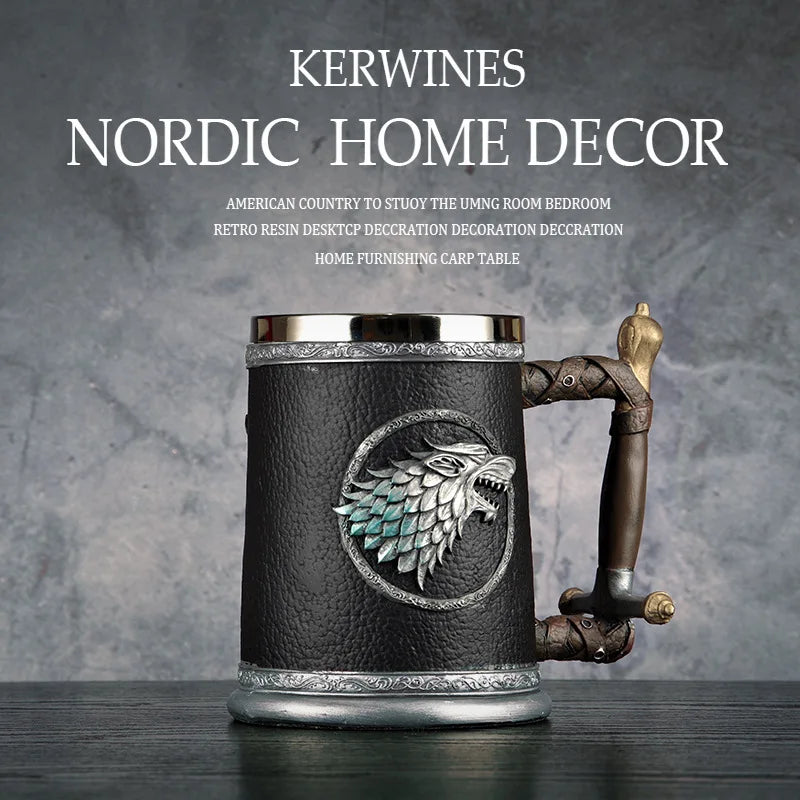 Kerwines Nordic Tankard Wine Mug - Mythical Pieces D / 600ml