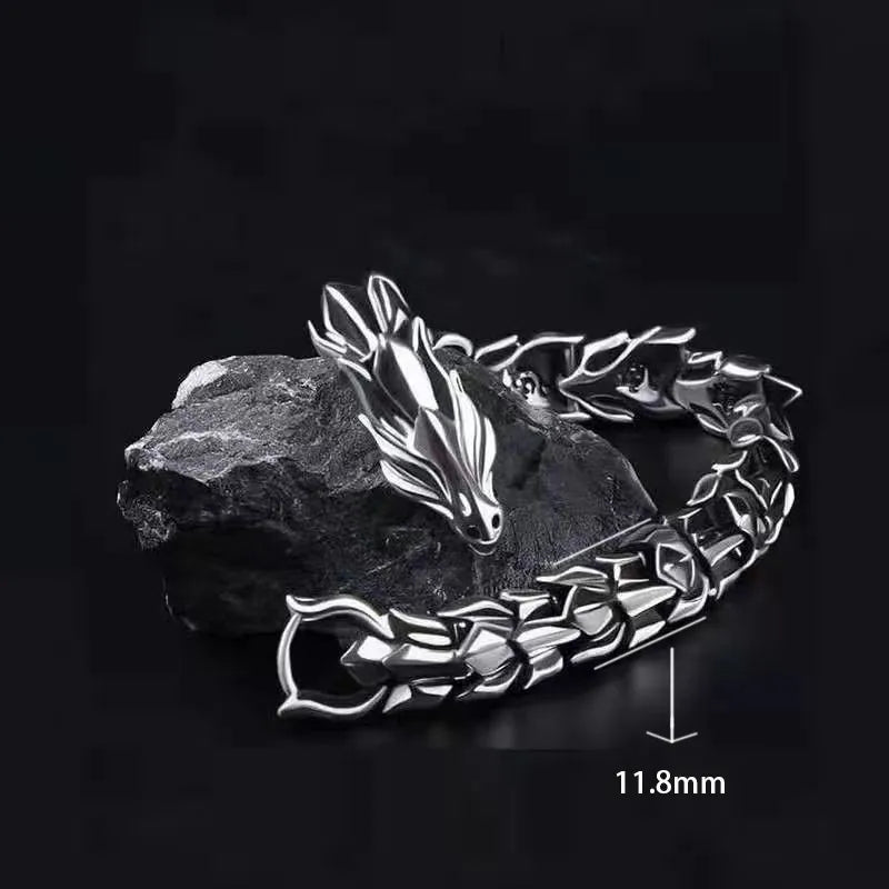 Dragon Head Punk Bracelet - Mythical Pieces Silver / 19cm(7.5inch)