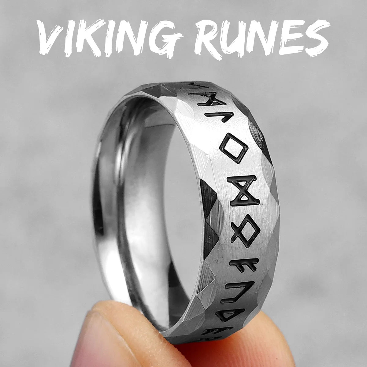 Gold &Silver Edition - Viking Runes Celtic Knot Rings - Mythical Pieces 11 / R1003-Silver