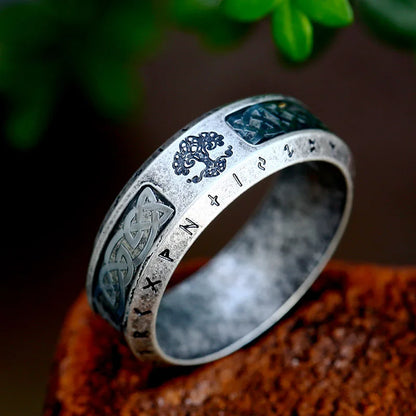Tree of Life Abalone Shell Ring - Mythical Pieces 11 / Tungsten