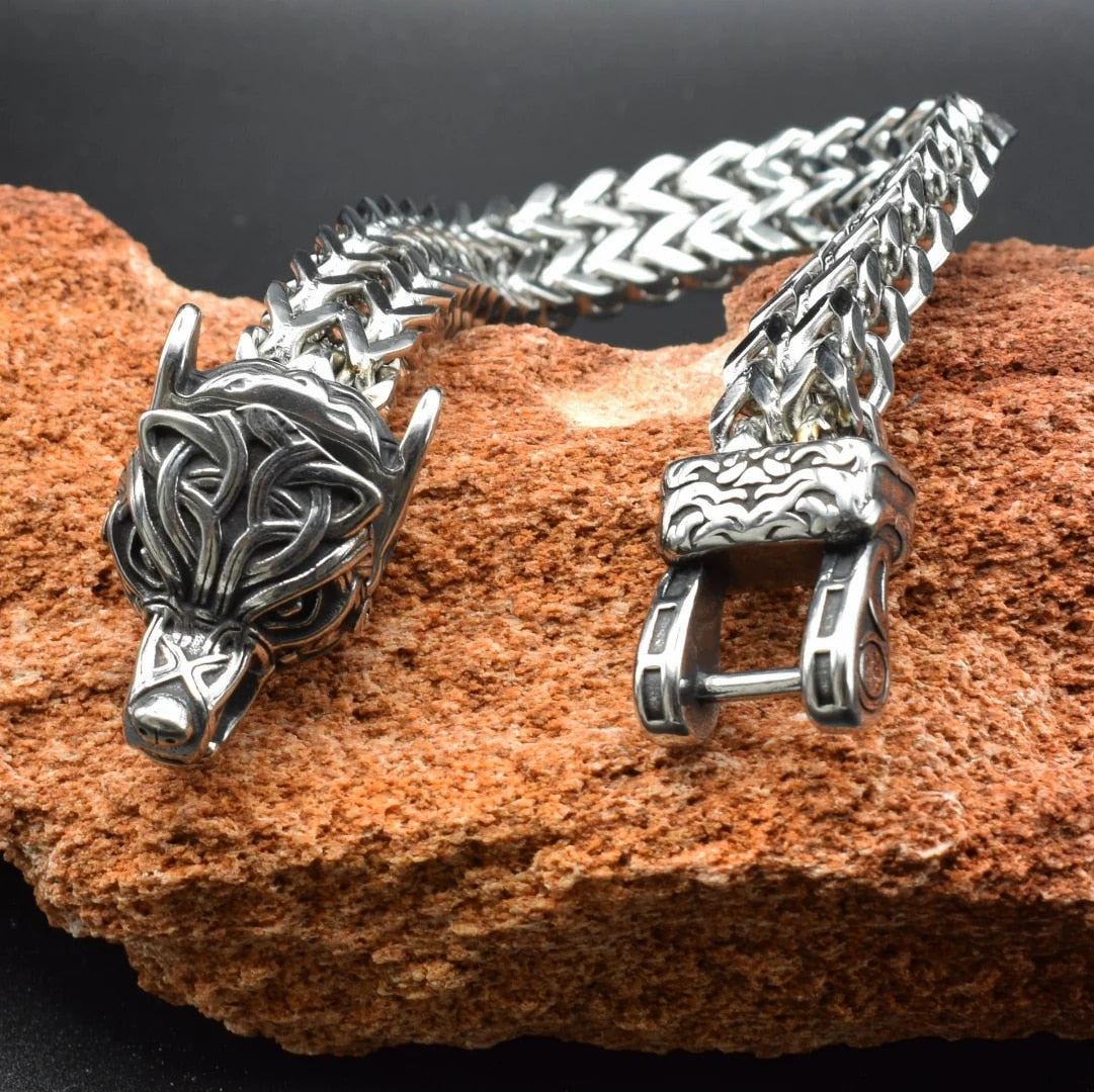 Fenrir Sun-Eater Wolf of Ragnarok Bracelet - Mythical Pieces