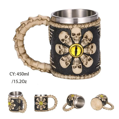 Viking Skull Tankard Mug - Mythical Pieces Demon Eye / 450ml / CHINA