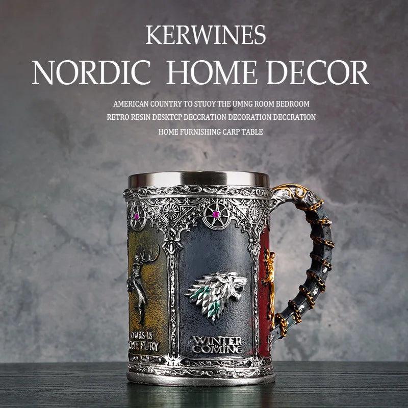 Kerwines Nordic Tankard Wine Mug - Mythical Pieces A / 600ml