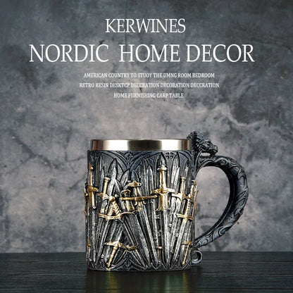 Kerwines Nordic Tankard Wine Mug - Mythical Pieces F / 600ml