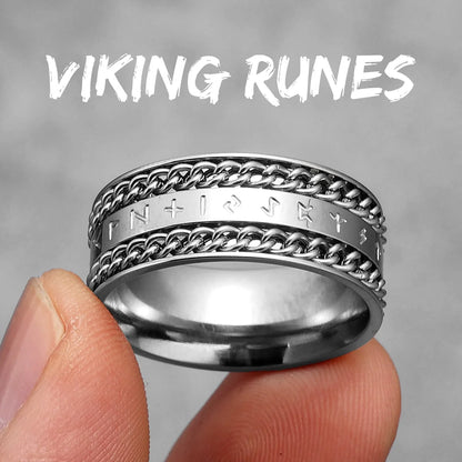 Gold &Silver Edition - Viking Runes Celtic Knot Rings - Mythical Pieces 11 / R1011-Silver