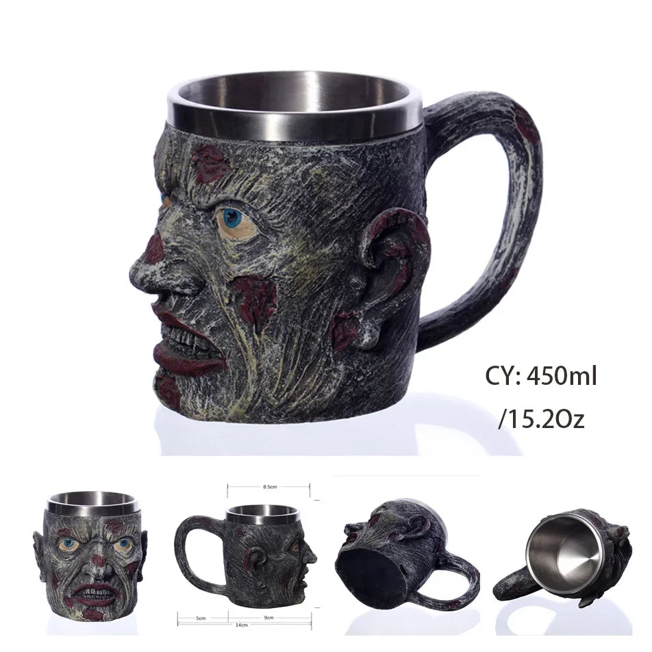 Viking Skull Tankard Mug - Mythical Pieces Zombie / 450ml / CHINA