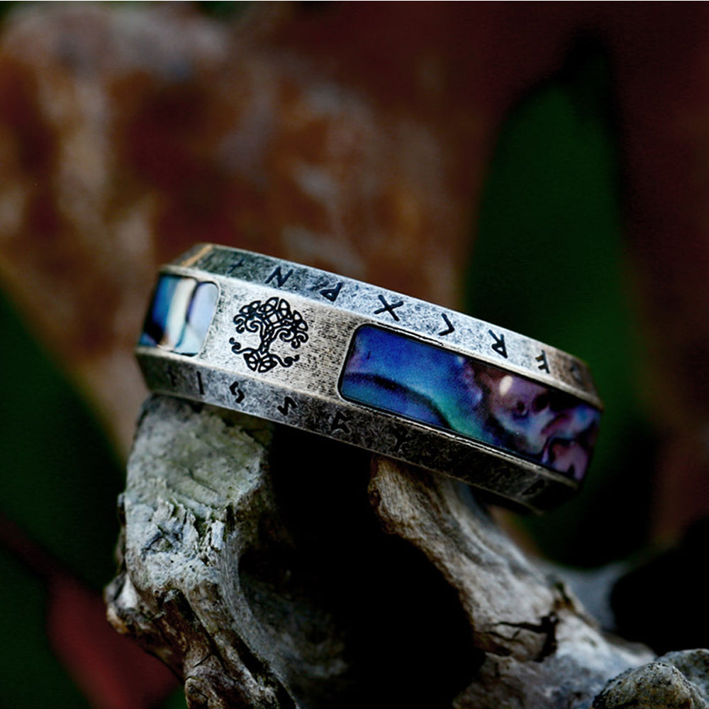 Tree of Life Abalone Shell Ring - Mythical Pieces