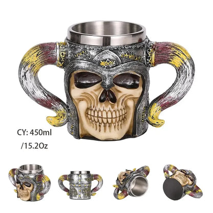 Viking Skull Tankard Mug - Mythical Pieces Hell Warrior / 450ml / CHINA