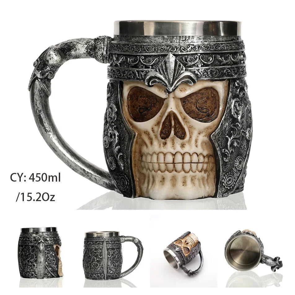 Viking Skull Tankard Mug - Mythical Pieces Hell Knight / 450ml / CHINA