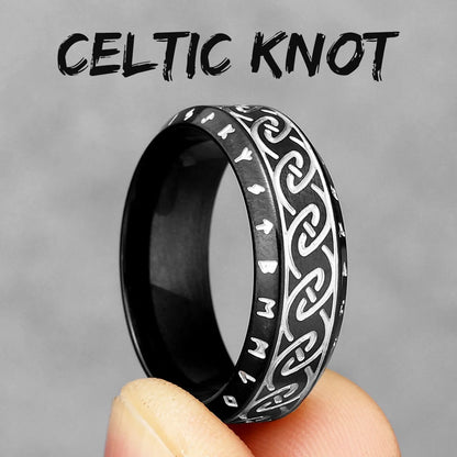 Gold &Silver Edition - Viking Runes Celtic Knot Rings - Mythical Pieces