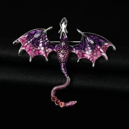 Enamel Dragon Brooches - Mythical Pieces Purple