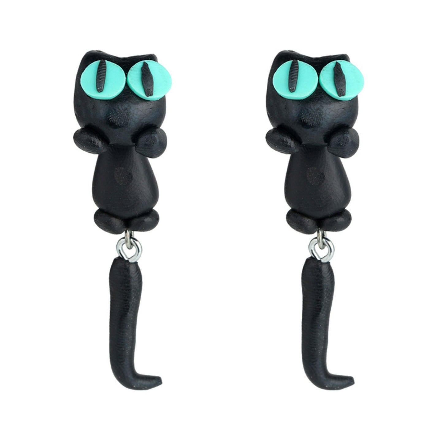 Mythical Black Cat Earrings - Mythical Pieces Blue