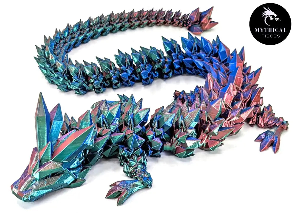 Mythical 3D Dragon - Mythical Pieces Crystal Dragon / Chrome - Limited Edition / Giant - 30"(75cm)/ GemstoneDragon 26"(66cm)