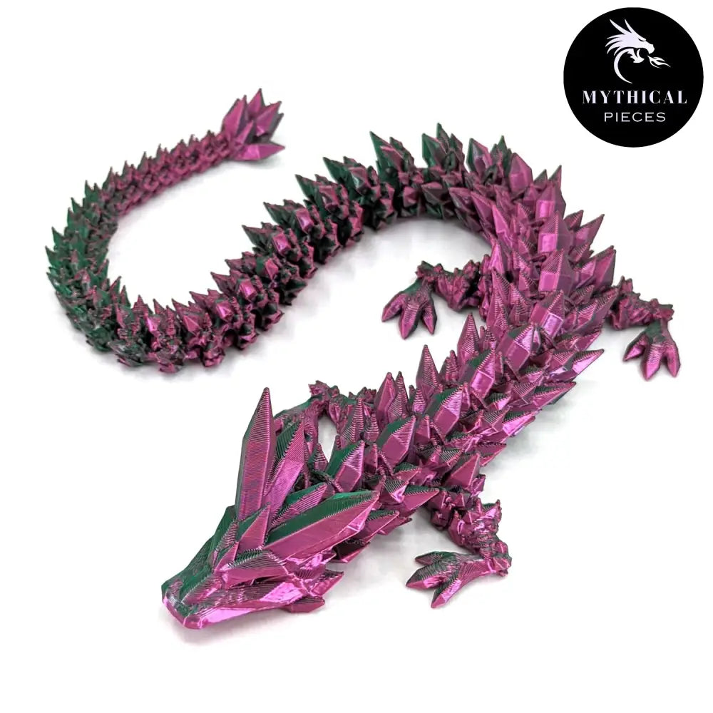 Mythical 3D Dragon - Mythical Pieces Crystal Dragon / Cyan Magenta - Limited Edition / Small - 12"(30cm)