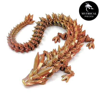 Mythical 3D Dragon - Mythical Pieces Crystal Dragon / Electrum - Limited Edition / Small - 12"(30cm)