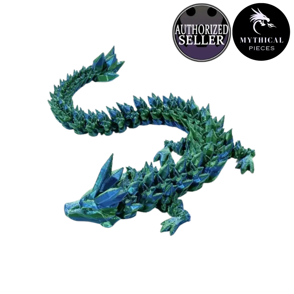 Mythical 3D Dragon - Mythical Pieces Crystal Dragon / Laser Green / Medium - 15"(38cm)