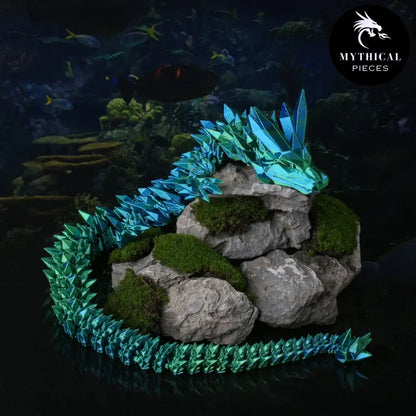 Mythical 3D Dragon - Mythical Pieces Crystal Dragon / Laser Green / Small - 12"(30cm)