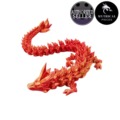 Mythical 3D Dragon - Mythical Pieces Crystal Dragon / Laser Red / Medium - 15"(38cm)