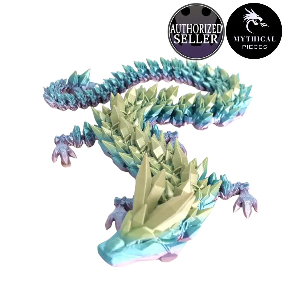 Mythical 3D Dragon - Mythical Pieces Crystal Dragon / Rainbow Pastel / Small - 12"(30cm)