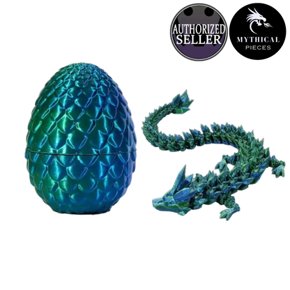 Mythical 3D Dragon - Mythical Pieces Egg Set (Available in 12inch Dragon + Egg) / Laser Green / Small - 12"(30cm)