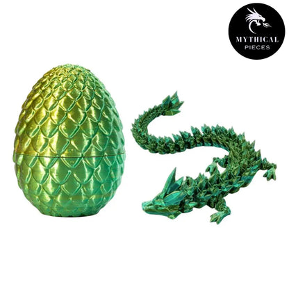 Mythical 3D Dragon - Mythical Pieces Egg Set (Available in 12inch Dragon + Egg) / Laser Lime / Small - 12"(30cm)
