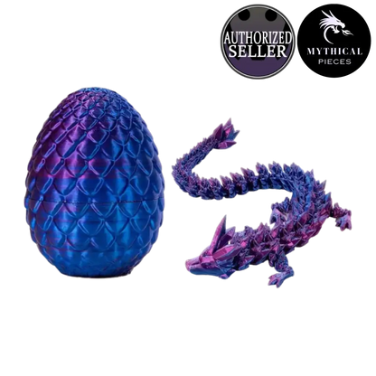 Mythical 3D Dragon - Mythical Pieces Egg Set (Available in 12inch Dragon + Egg) / Laser Purple / Small - 12"(30cm)