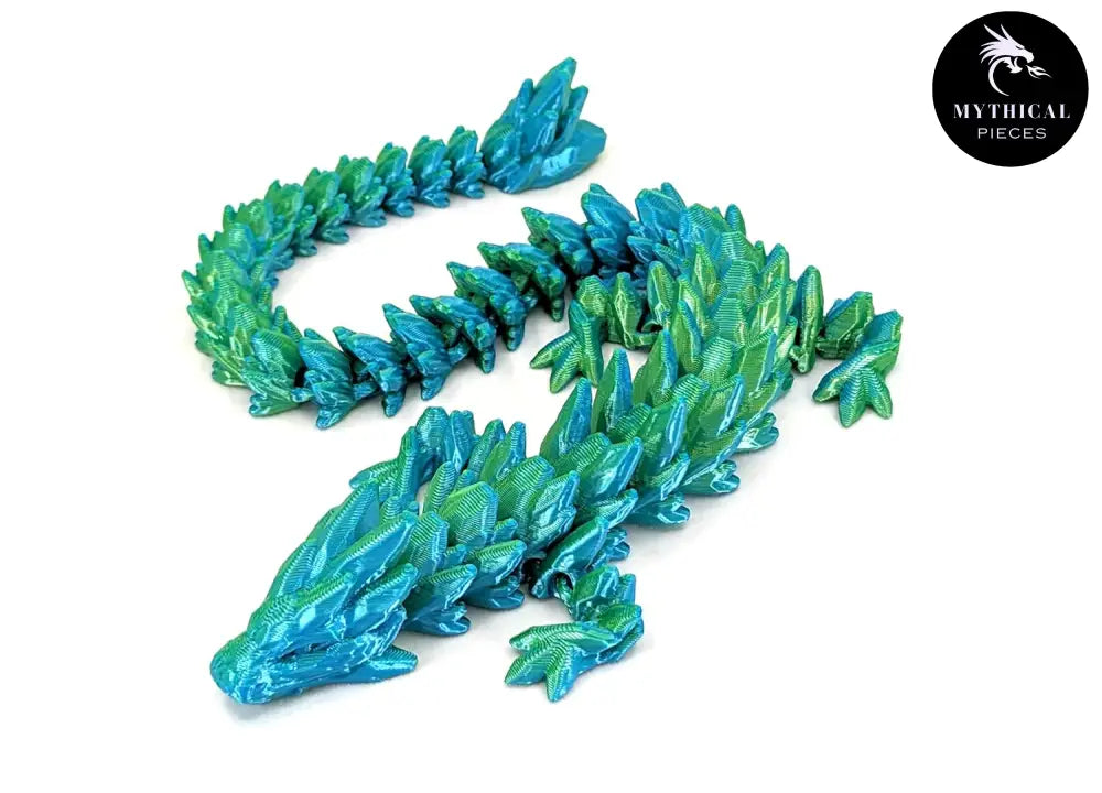 Mythical 3D Dragon - Mythical Pieces Gemstone Dragon / Laser Green / Small - 12"(30cm)