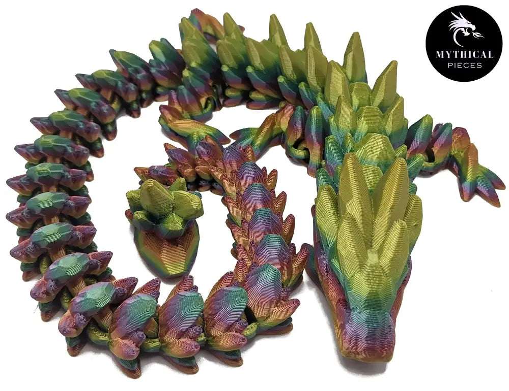 Mythical 3D Dragon - Mythical Pieces Gemstone Dragon / Rainbow Colorful (randomly multicolored) / Giant - 30"(75cm)/ GemstoneDragon 26"(66cm)