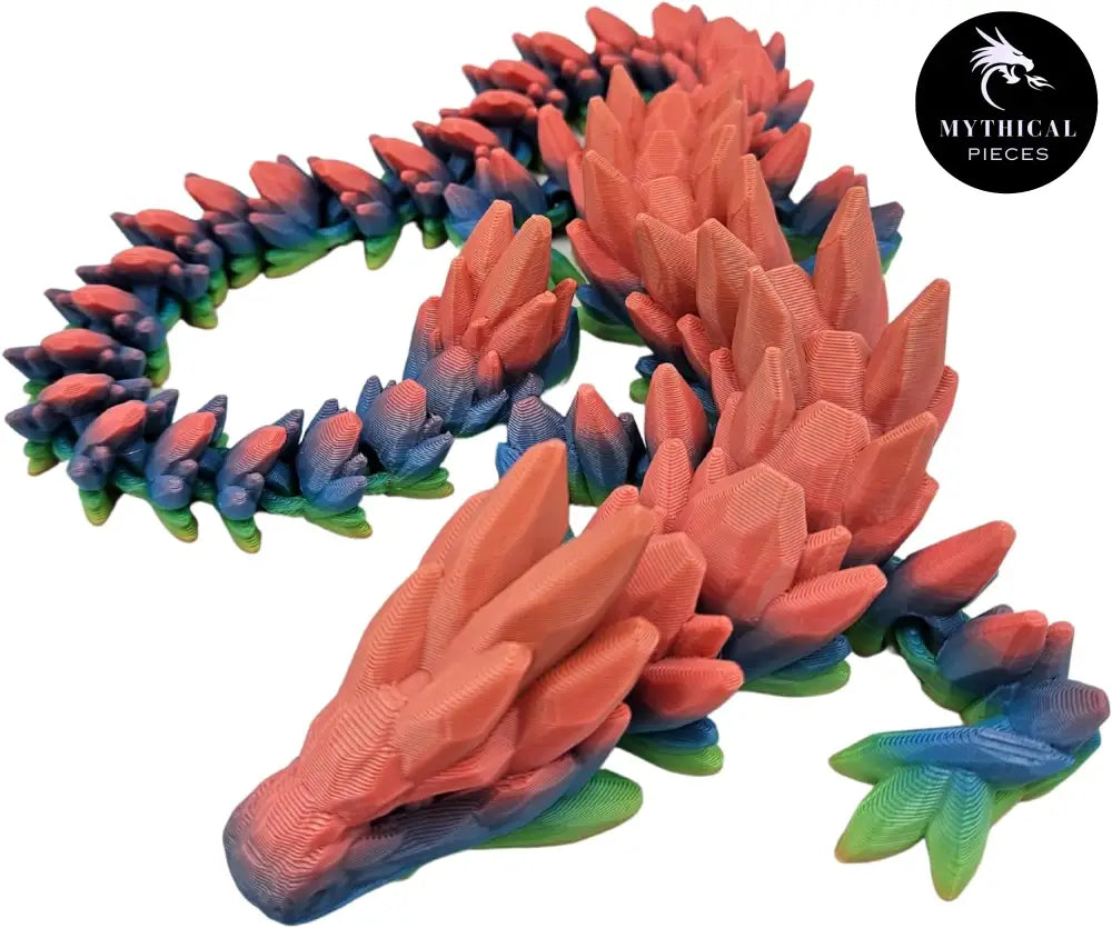 Mythical 3D Dragon - Mythical Pieces Gemstone Dragon / Rainbow Macaron / Giant - 30"(75cm)/ GemstoneDragon 26"(66cm)