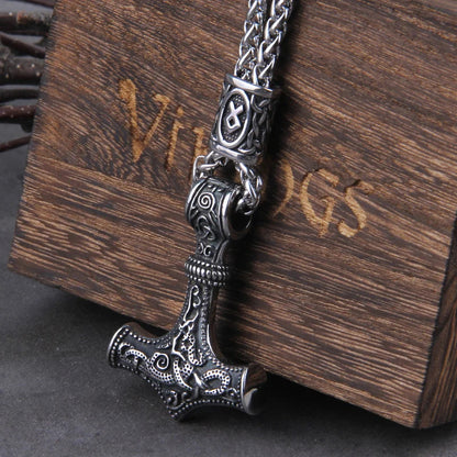 Thor's Hammer Mjölnir Necklace - Mythical Pieces Silver / 50cm (19.6")