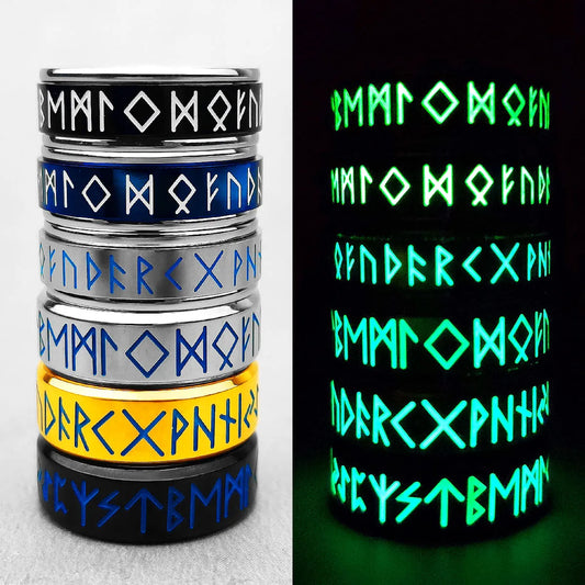 Cyber Luminous Viking Rune Ring - Mythical Pieces