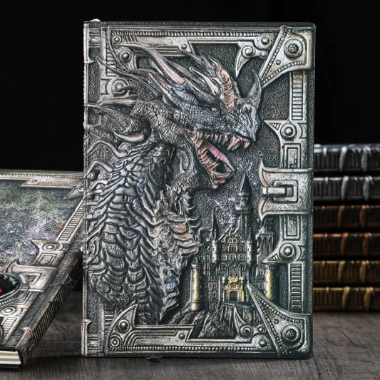 Retro Dragon Embossed A5 Notebook - 100 Sheets - Mythical Pieces
