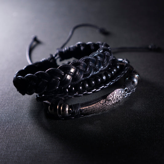 Valkyrie's Wing Leather Bracelet - Mythical Pieces
