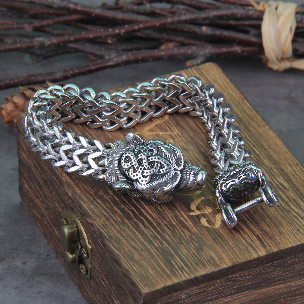 Berserker Bear Bracelet with Wooden Viking Box - Mythical Pieces